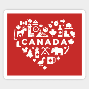 Canadian Icons in a Heart Shape // Canada Pride Sticker